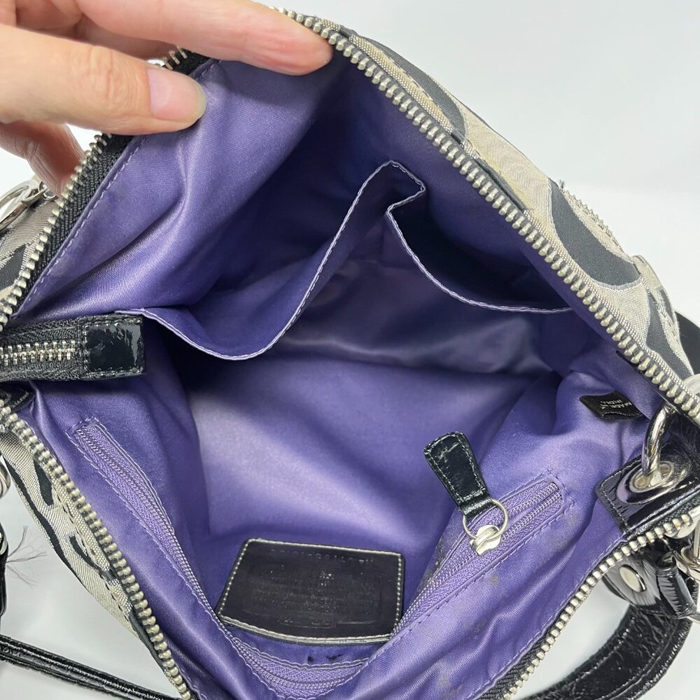Coach Poppy Signature Crossbody / Shoulder Bag / Purse Black Silver J1163-18135 - Picture 11 of 11